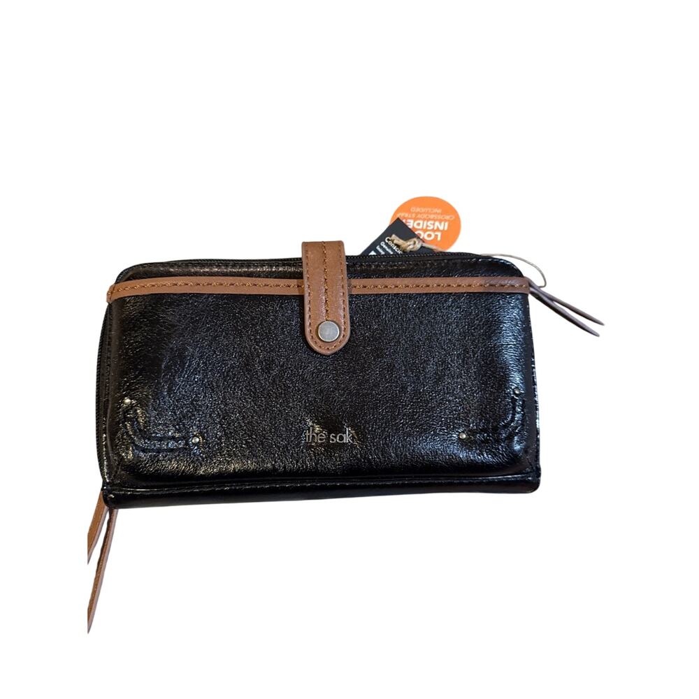 The Sak Women's Leather Crossbody Clutch Bag Adjustable Wallet NWT